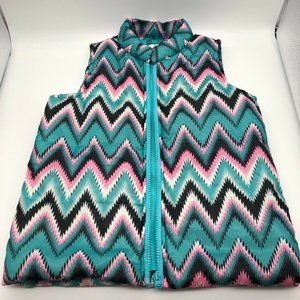 One Step Up Girls Lightweight Quilted‎ Style Vest Chevron Print Size M (10/12)